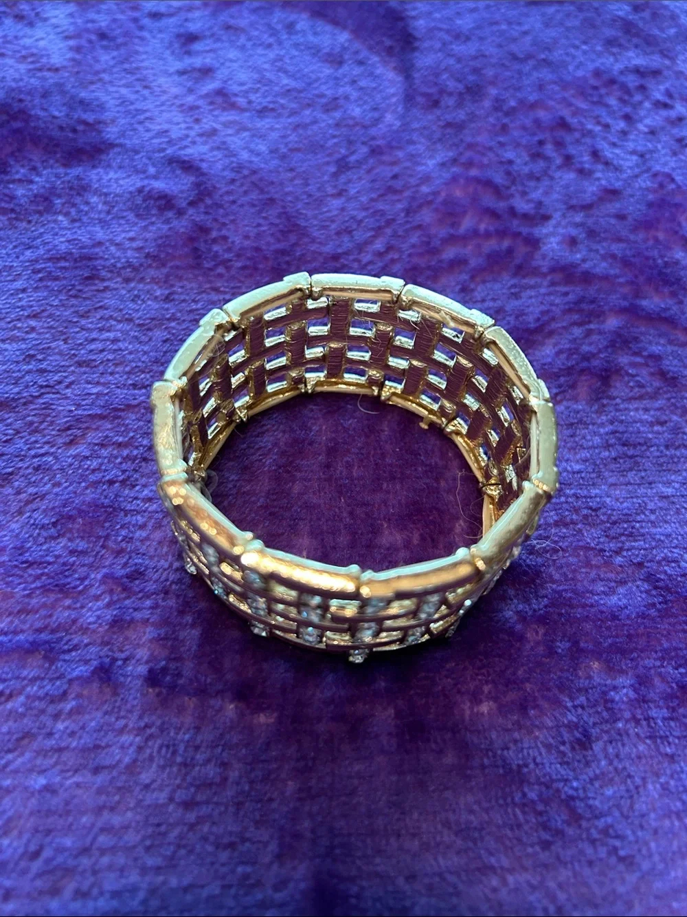 Gold-Tone Crystal Woven Bracelet